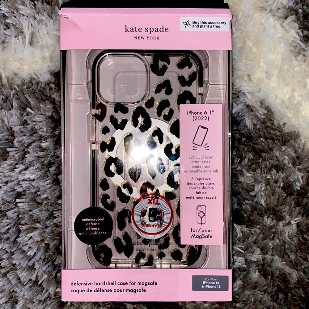 Kate Spade iPhone 13 & 14 Phone Case Leopard